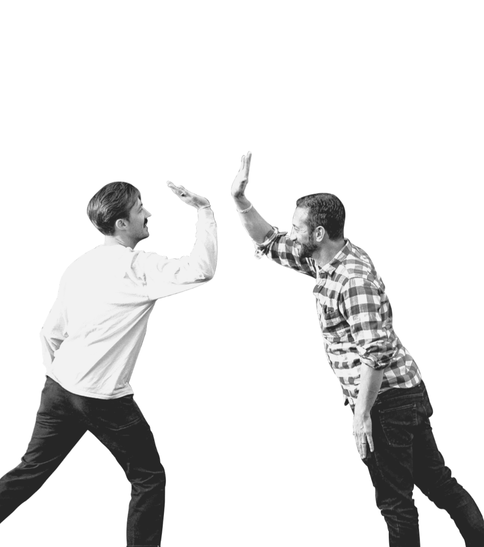 Two New Belgium coworkers high-fiving.