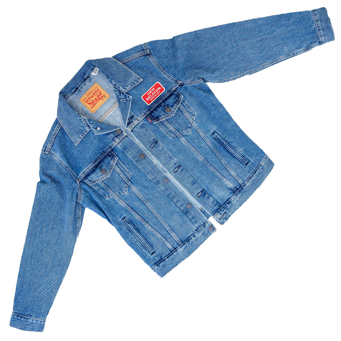 Supreme Patches Denim Trucker Jacket 'Blue' | Men's Size L