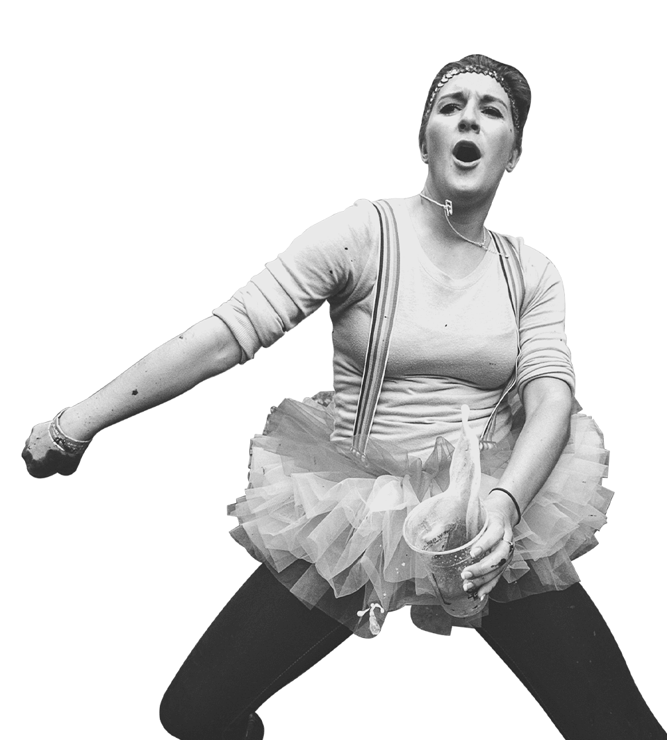 Person dancing in a tutu