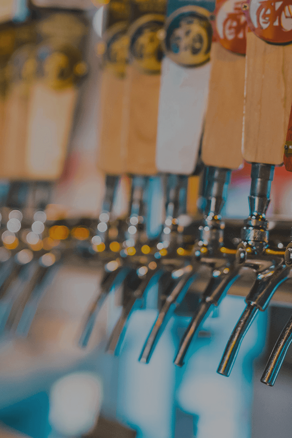 Tap handles at New Belgium Brewing